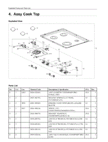 4. Assy Cook Top parts for Samsung Range NX58M9960PM/AA from AppliancePartsPros.com
