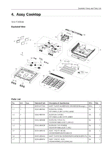4. Assy Cooktop parts for Samsung Range NX58N9420SG/AA from AppliancePartsPros.com