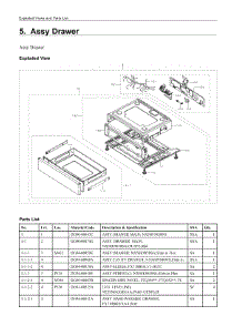 5. Assy Drawer parts for Samsung Range NX58N9420SG/AA from AppliancePartsPros.com