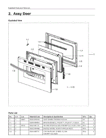 2. Assy Door parts for Samsung Range NX58R4311SG/AA from AppliancePartsPros.com