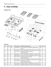 4. Assy Cooktop parts for Samsung Range NX58R4311SG/AA from AppliancePartsPros.com