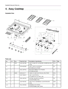 4. Assy Cooktop parts for Samsung Range NX58R4311SS/AA from AppliancePartsPros.com