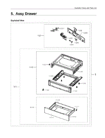 5. Assy Drawer parts for Samsung Range NX58R4311SS/AA from AppliancePartsPros.com