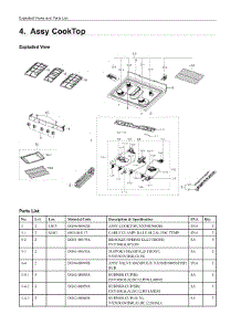 4. Assy Cooktop parts for Samsung Range NX58R5601SG/AA from AppliancePartsPros.com