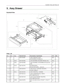 5. Assy Drawer parts for Samsung Range NX58R5601SG/AA from AppliancePartsPros.com
