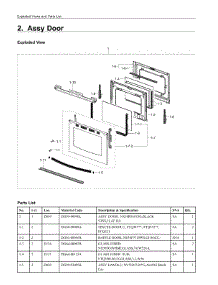 2. Assy Door parts for Samsung Range NX58R5601SG/AA from AppliancePartsPros.com