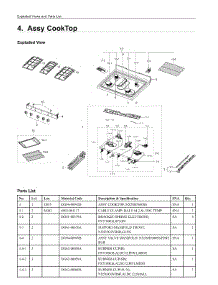 4. Assy Cooktop parts for Samsung Range NX58R5601SS/AA from AppliancePartsPros.com