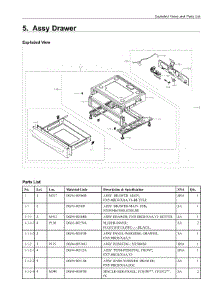 5. Assy Drawer parts for Samsung Range NX58R5601SS/AA from AppliancePartsPros.com