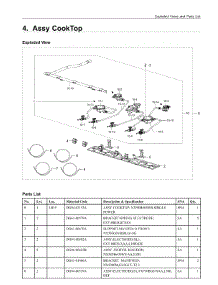 4. Assy Cooktop parts for Samsung Range NX58R6631SG/AA from AppliancePartsPros.com
