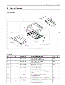 5. Assy Drawer parts for Samsung Range NX58R6631SG/AA from AppliancePartsPros.com