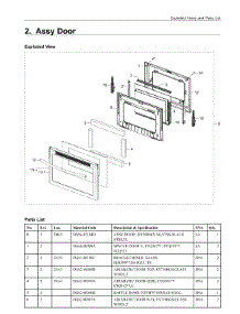 2. Assy Door parts for Samsung Range NX58R6631SG/AA from AppliancePartsPros.com