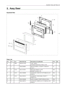 2. Assy Door parts for Samsung Range NX58R6631SS/AA from AppliancePartsPros.com