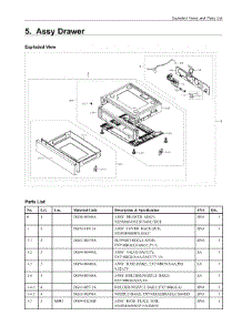 5. Assy Drawer parts for Samsung Range NX58R6631ST/AA from AppliancePartsPros.com