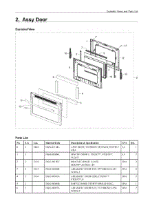 2. Assy Door parts for Samsung Range NX58R6631ST/AA from AppliancePartsPros.com