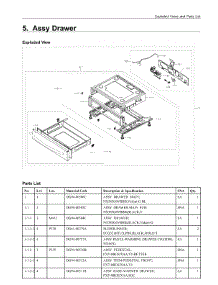5. Assy Drawer parts for Samsung Range NX58T5601SB/AA from AppliancePartsPros.com