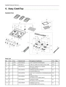 4. Assy Cooktop parts for Samsung Range NX58T5601SB/AA from AppliancePartsPros.com