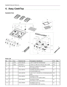 4. Assy Cooktop parts for Samsung Range NX58T5601SW/AA from AppliancePartsPros.com