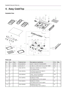 4. Assy Cooktop parts for Samsung Range NX58T7511SG/AA from AppliancePartsPros.com