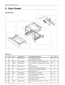 5. Assy Drawer parts for Samsung Range NX58T7511SG/AA from AppliancePartsPros.com