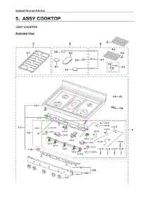 Cooktop Assy parts for Samsung Range NX60A6111SB/AA from AppliancePartsPros.com