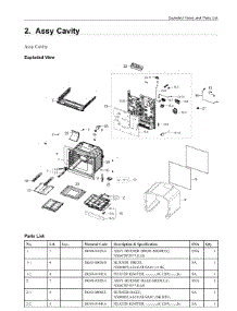 2. Assy Cavity parts for Samsung Range NX60A6111SW/AA from AppliancePartsPros.com