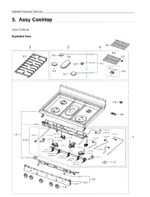 5. Assy Cooktop parts for Samsung Range NX60A6111SW/AA from AppliancePartsPros.com