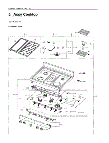 5. Assy Cooktop parts for Samsung Range NX60A6311SG/AA from AppliancePartsPros.com