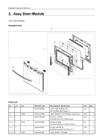 3. Assy Door-Module parts for Samsung Range NX60A6311SG/AA from AppliancePartsPros.com