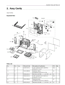 2. Assy Cavity parts for Samsung Range NX60A6311SG/AA from AppliancePartsPros.com