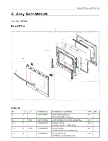 3. Assy Door-Module parts for Samsung Range NX60A6511SB/AA from AppliancePartsPros.com