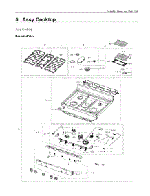 5. Assy Cooktop parts for Samsung Range NX60A6511SB/AA from AppliancePartsPros.com