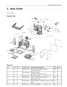 2. Assy Cavity parts for Samsung Range NX60A6511SW/AA from AppliancePartsPros.com