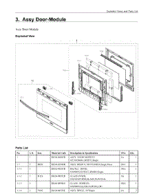 3. Assy Door-Module parts for Samsung Range NX60A6511SW/AA from AppliancePartsPros.com