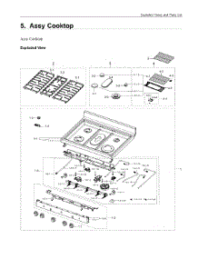 5. Assy Cooktop parts for Samsung Range NX60A6511SW/AA from AppliancePartsPros.com