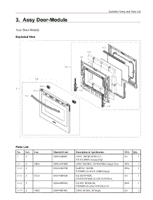 3. Assy Door-Module parts for Samsung Range NX60A6711ST/AA from AppliancePartsPros.com