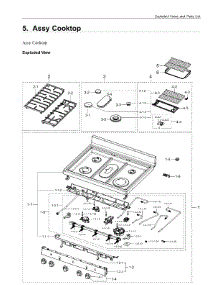 5. Assy Cooktop parts for Samsung Range NX60A6711ST/AA from AppliancePartsPros.com