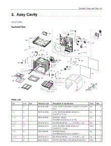 2. Assy Cavity parts for Samsung Range NX60T8511ST/AA from AppliancePartsPros.com