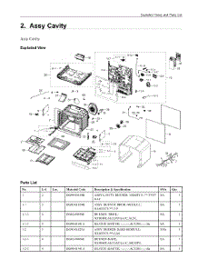 2. Assy Cavity parts for Samsung Range NX60T8711ST/AA from AppliancePartsPros.com