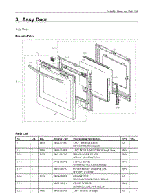 3. Assy Door parts for Samsung Range NX60T8711ST/AA from AppliancePartsPros.com