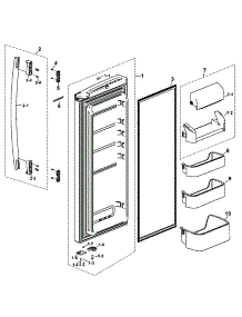 Right Door parts for Samsung Refrigerator RF197ACBPXAC from AppliancePartsPros.com