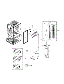 Left Door parts for Samsung Refrigerator RF220NCTABC/AA from AppliancePartsPros.com