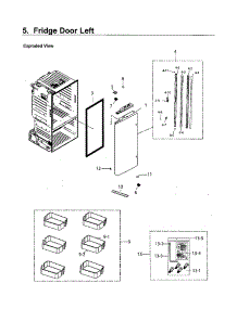 Left Door parts for Samsung Refrigerator RF220NCTASG/AA from AppliancePartsPros.com