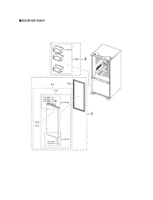 Right Refrigerator Door parts for Samsung Refrigerator RF22A4221SR/AA from AppliancePartsPros.com