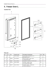 5. Freezer Door L parts for Samsung Refrigerator RF22M9581SR/AA from AppliancePartsPros.com