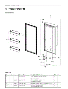 6. Freezer Door R parts for Samsung Refrigerator RF22M9581SR/AA from AppliancePartsPros.com