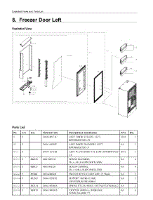 8. Freezer Door Left parts for Samsung Refrigerator RF22N9781SR/AA from AppliancePartsPros.com