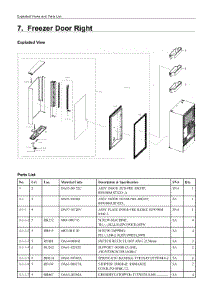 7. Freezer Door Right parts for Samsung Refrigerator RF22N9781SR/AA from AppliancePartsPros.com