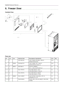 8. Freezer Door parts for Samsung Refrigerator RF22NPEDBSG/AA from AppliancePartsPros.com