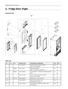 5. Fridge Door Right parts for Samsung Refrigerator RF22NPEDBSG/AA from AppliancePartsPros.com