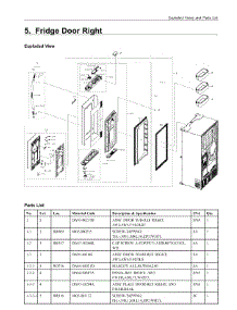 5. Fridge Door Right parts for Samsung Refrigerator RF22NPEDBSR/AA from AppliancePartsPros.com